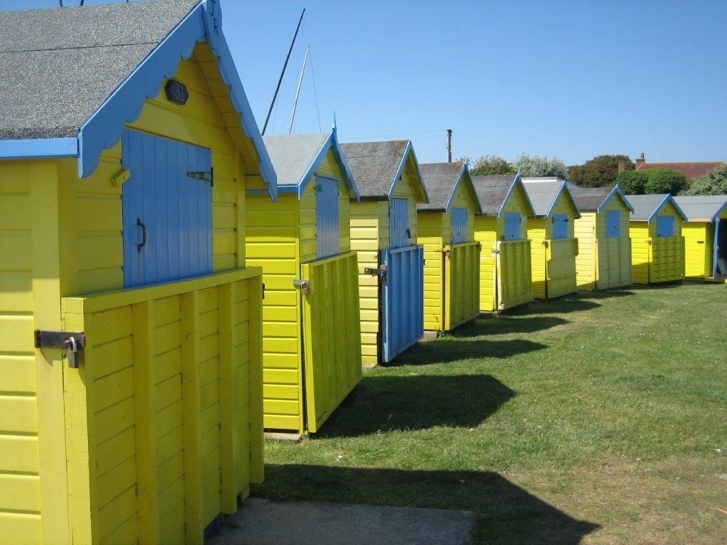Yellow beach huts